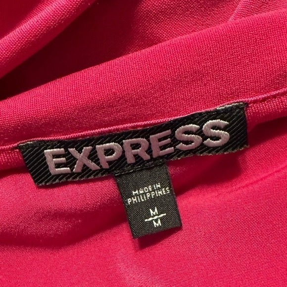 Express Pink‎ V Neck Sleeveless Empire Waist Midi Dress M Glam Party 83-02 - Picture 2 of 14